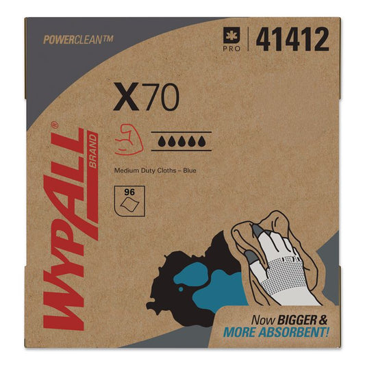 X70 Cloths, POP-UP Box, 9.13 x 16.8, Blue, 96/Box, 10 Boxes/Carton
