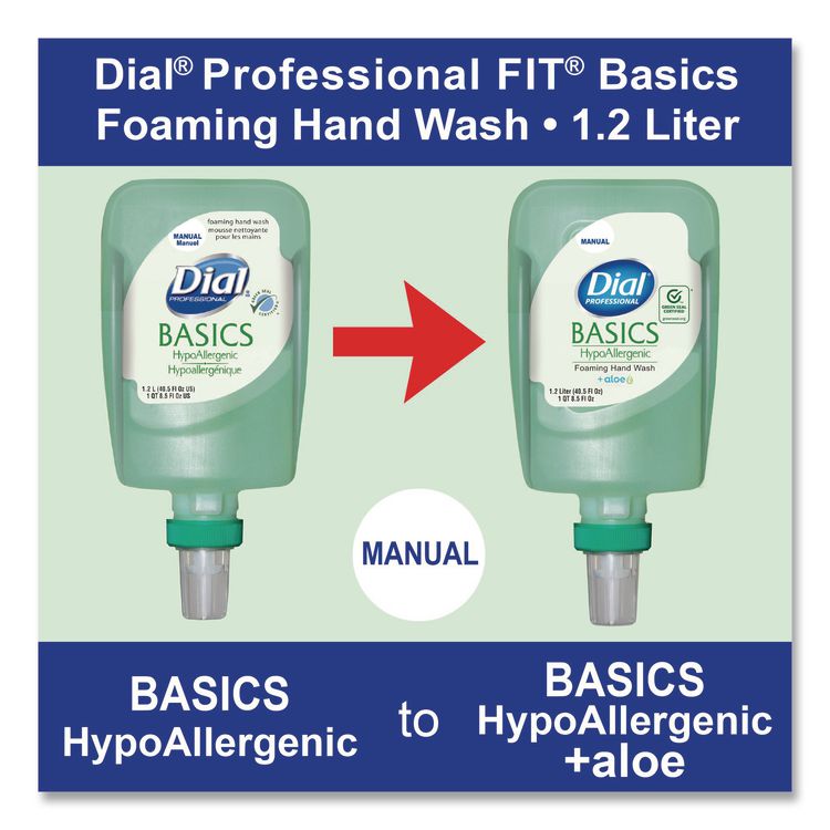 Basics Hypoallergenic Foaming Hand Wash Refill for FIT Manual Dispenser, Fresh Floral Scent, 1.2 L, 3/Carton