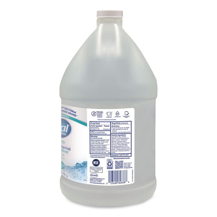 Antibacterial and Sensitive Liquid Hand Soap, Fragrance Free, 1 gal (Each)