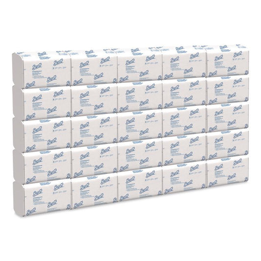 Pro Scottfold Towels, 1-Ply, 7.8 x 12.4, White, 175 Towels/Pack, 25 Packs/Carton