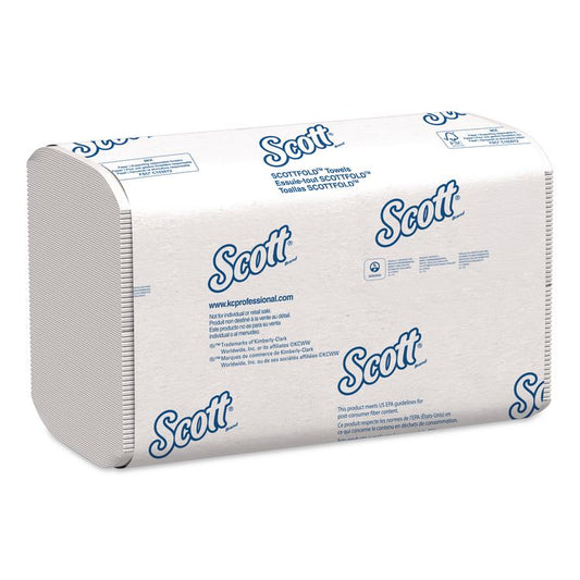 Pro Scottfold Towels, 1-Ply, 7.8 x 12.4, White, 175 Towels/Pack, 25 Packs/Carton