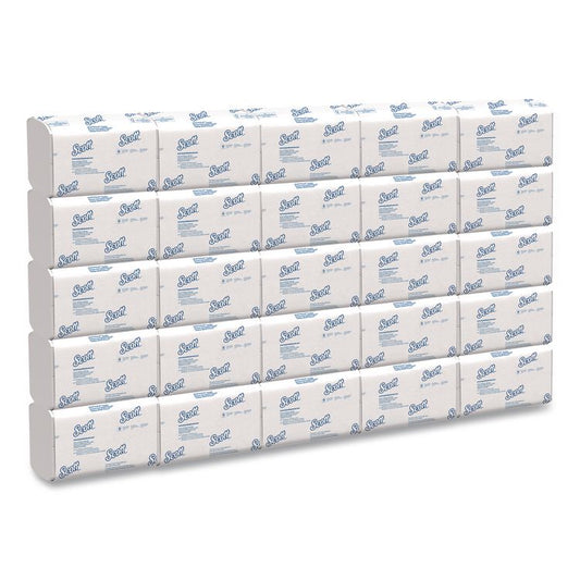Pro Scottfold Towels, 1-Ply, 9.4 x 12.4, White, 175 Towels/Pack, 25 Packs/Carton