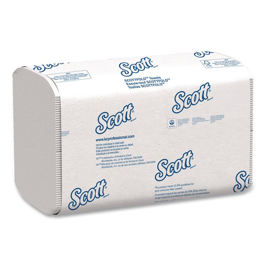 Pro Scottfold Towels, 1-Ply, 9.4 x 12.4, White, 175 Towels/Pack, 25 Packs/Carton