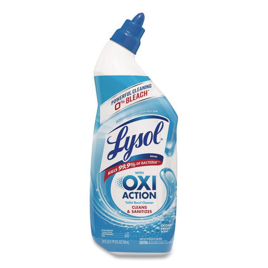Toilet Bowl Cleaner with Oxi Action, Ocean Fresh Scent, 24 oz Angle-Neck Bottle, 9/Carton