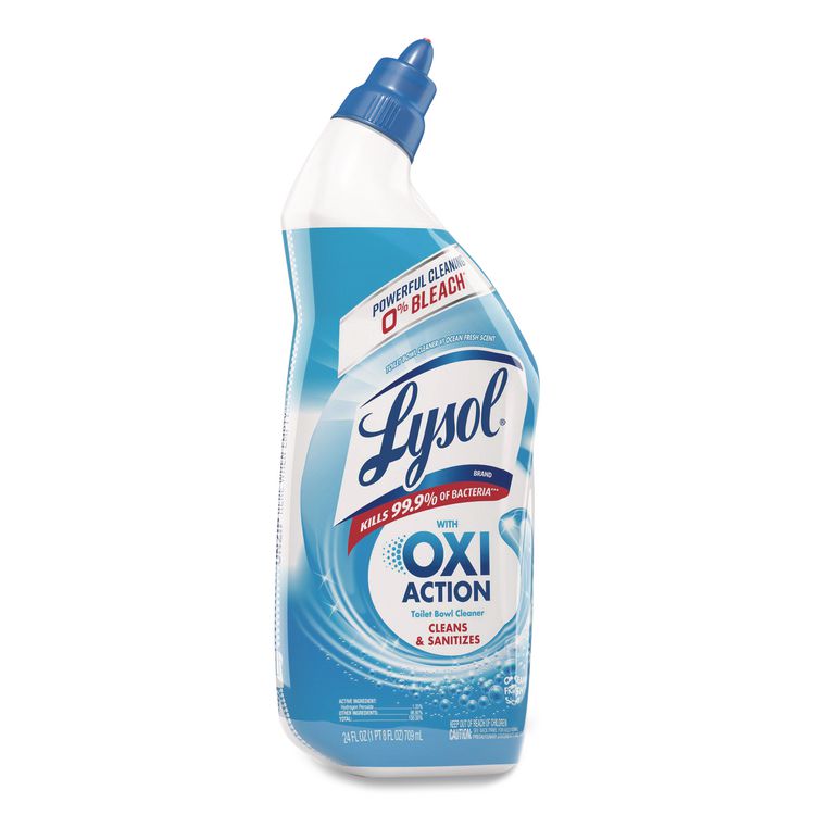 Toilet Bowl Cleaner with Oxi Action, Ocean Fresh Scent, 24 oz Angle-Neck Bottle, 9/Carton