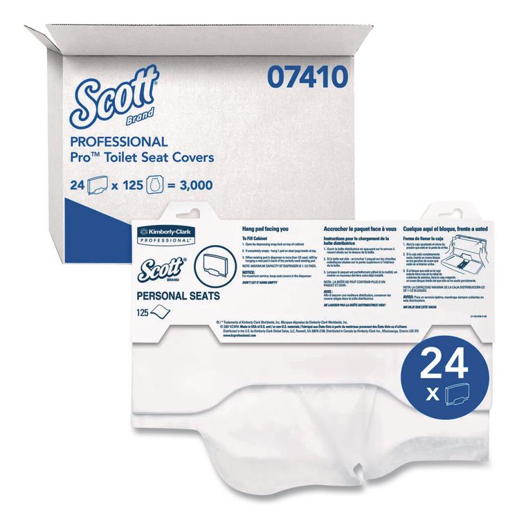 Personal Seats Sanitary Toilet Seat Covers, 15 x 18, White, 125/Pack, 24 Packs/Carton