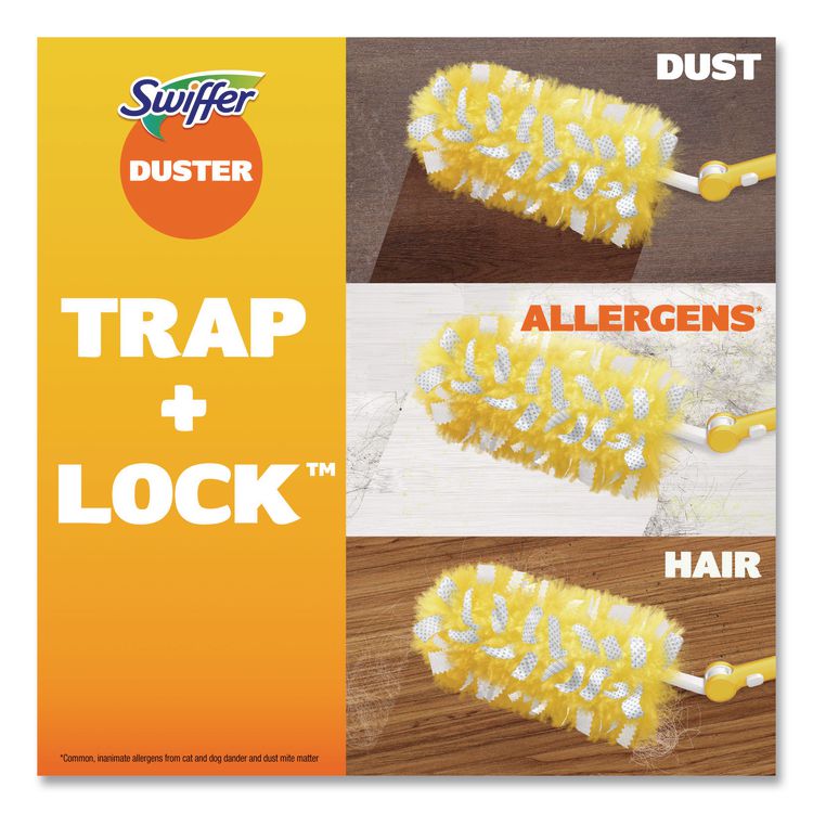 Heavy Duty Dusters Starter Kit, Handle Extends to 3 ft, 1 Handle with 12 Duster Refills