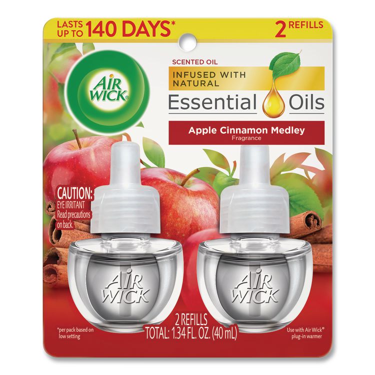 Scented Oil Refill, 0.67 oz, Apple Cinnamon Medley, 2/Pack, 6 Packs/Carton