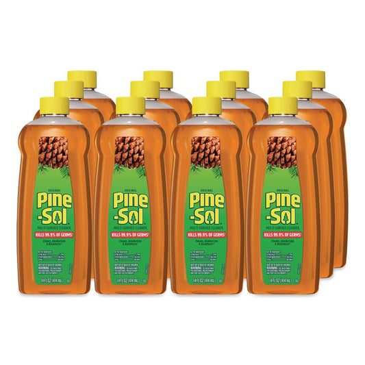Multi-Surface Cleaner Disinfectant Concentrated, Pine Scent, 14 oz Bottle, 12/Carton
