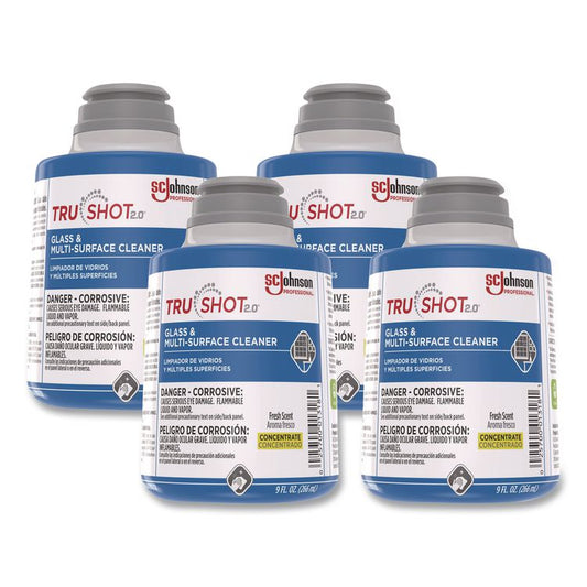 TruShot 2.0 Glass and Multisurface Cleaner, Fresh Scent, 9 oz Cartridge, 4/Carton