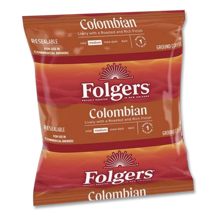 Coffee Filter Packs, 100% Colombian, 1.4 oz Pack, 40/Carton