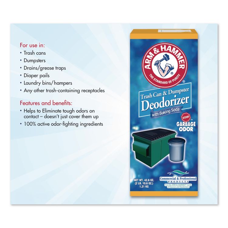 Trash Can and Dumpster Deodorizer, Sprinkle Top, Original, 42.6 oz Powder