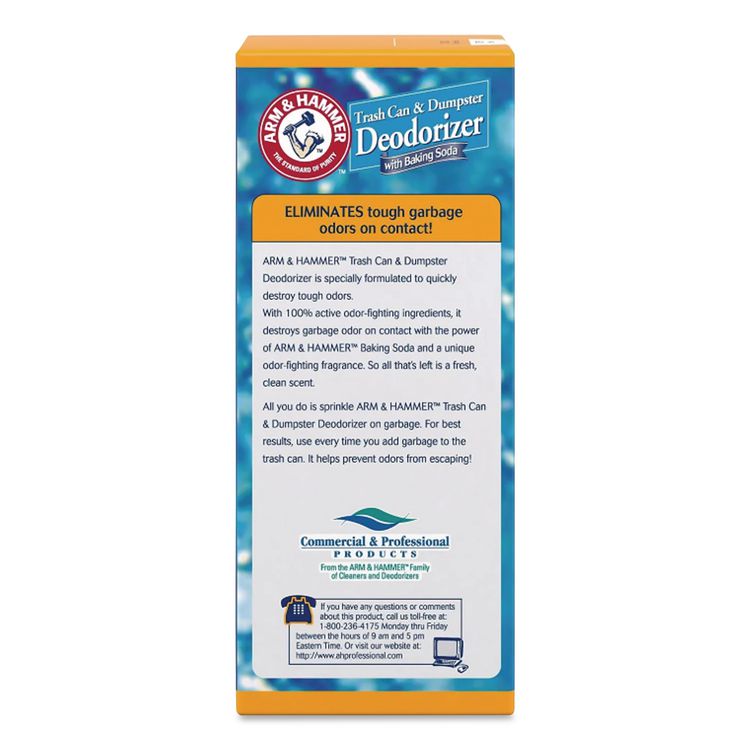 Trash Can and Dumpster Deodorizer with Baking Soda, Sprinkle Top, Original, Powder, 42.6 oz Box, 9/Carton