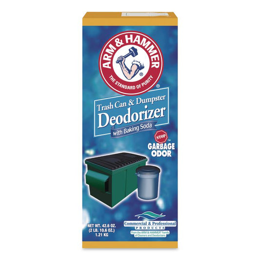 Trash Can and Dumpster Deodorizer with Baking Soda, Sprinkle Top, Original, Powder, 42.6 oz Box, 9/Carton