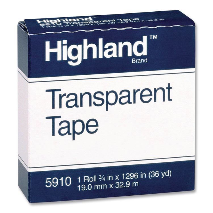 Transparent Tape, 1" Core, 0.75" x 83.33 ft, Clear, 12/Pack