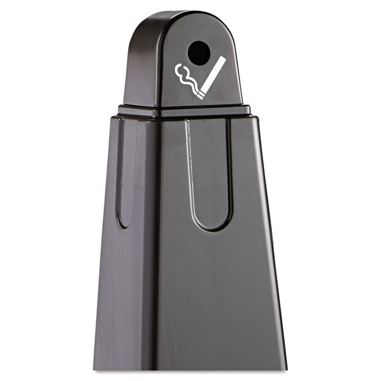 GroundsKeeper Cigarette Waste Collector, Pyramid, 1 gal, 12.25 x 39.75,  Black