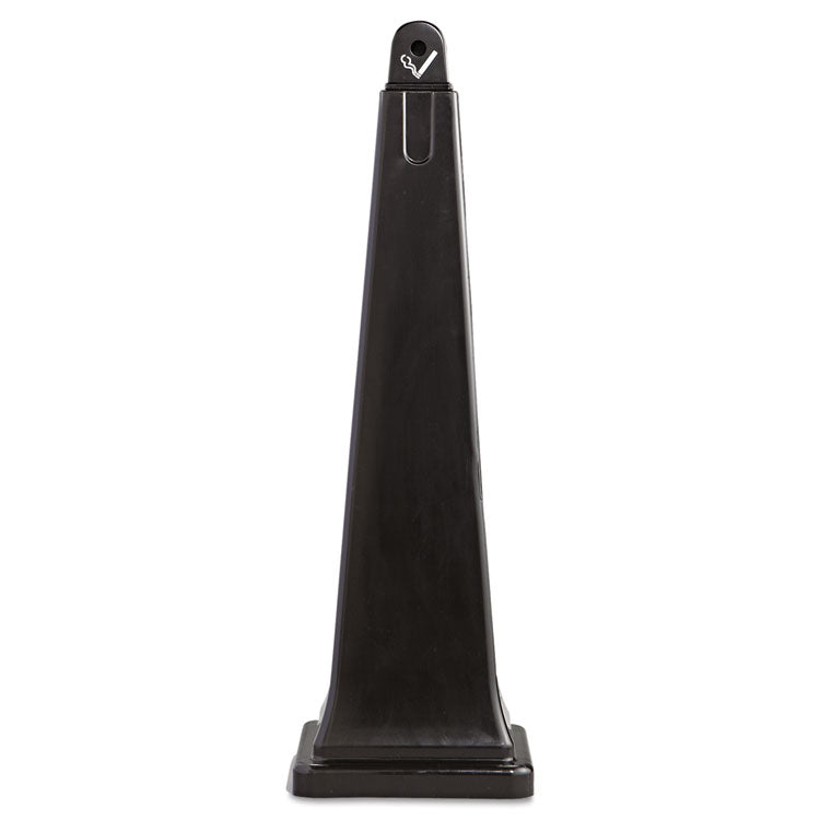 GroundsKeeper Cigarette Waste Collector, Pyramid, 1 gal, 12.25 x 39.75,  Black