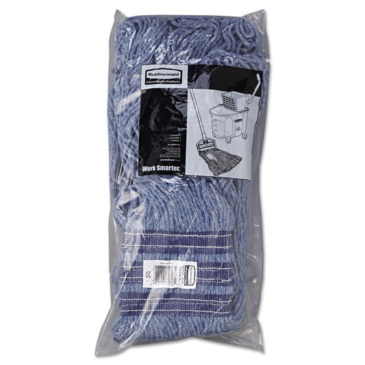 Universal Headband Mop Head, Cotton/Synthetic, 24 oz, Blue, 12/Carton