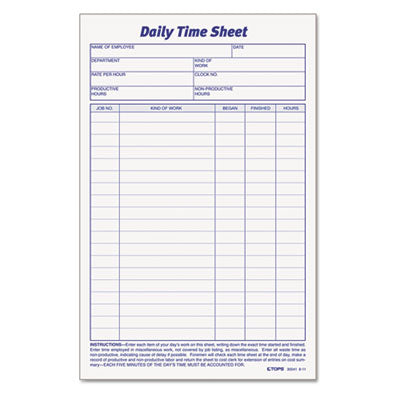 TOP30041 SHEET,DLY TM&JOB 2PD/PK