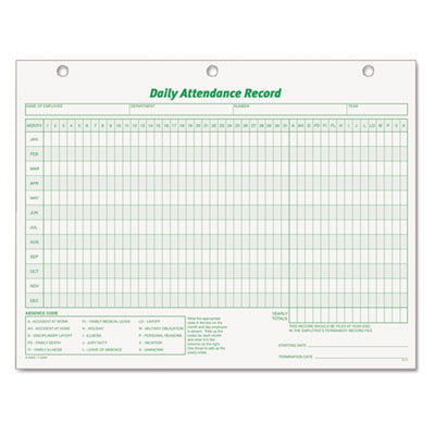 TOP3284 FORM,ATTEND,EMPL REC,50PK