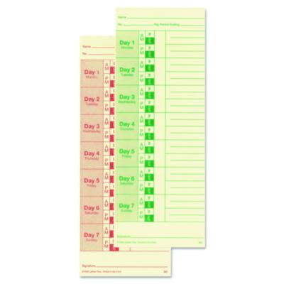 LTHM2100 CARD,TIME,WKLY,100/PK,MLA