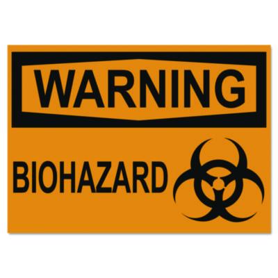 USS5498 SIGN,WRNG BIOHAZRD,AST