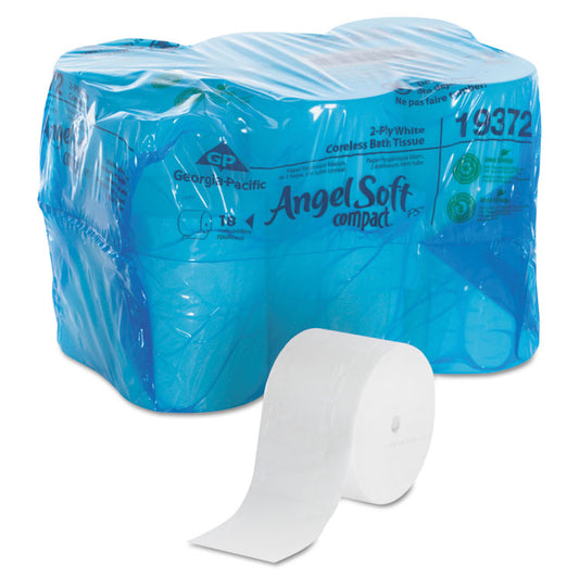Coreless Bath Tissue, Septic Safe, 2-Ply, White, 1,125 Sheets/Roll, 18 Rolls/Carton