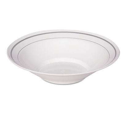WNAMPBWL10WSLVR BOWL,PLS,RND,10OZ,WH/SV