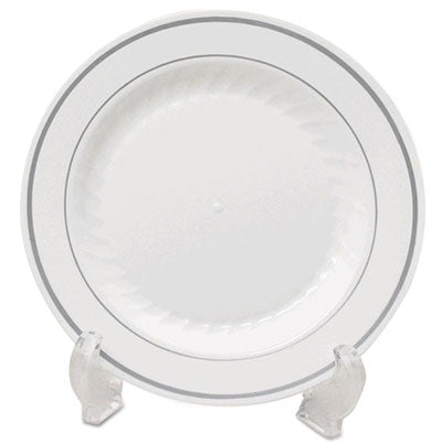 WNAMP75WSLVR PLATE,DNNR,PLAS,7.5",WH