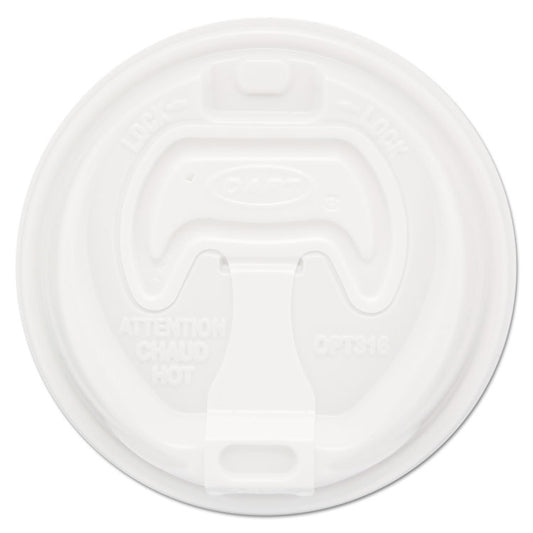 Optima Reclosable Lid, Fits 12 oz to 24 oz Hot Cups, Plastic, White, 100/Pack, 10 Packs/Carton