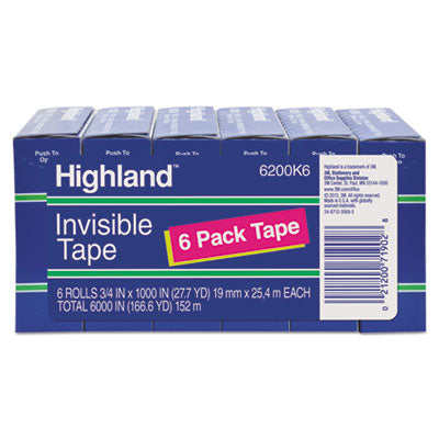 MMM6200K6 TAPE,INV .75X1000 6PK,CR