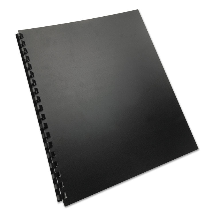 100% Recycled Poly Binding Cover, Plastic, Square Corners, 11 x 8.5, Black, 25/Pack