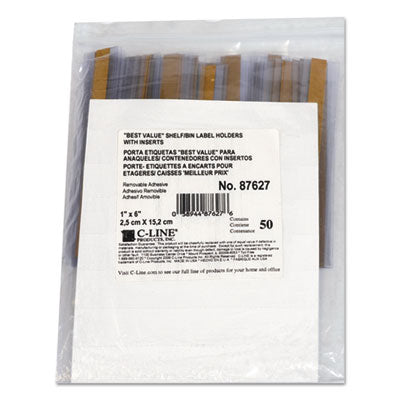 CLI87627 HOLDER,LBL HLDR,1X6,CLR