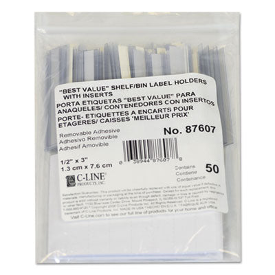 CLI87607 HOLDER,LBL HLDR,1/2X3,CLR