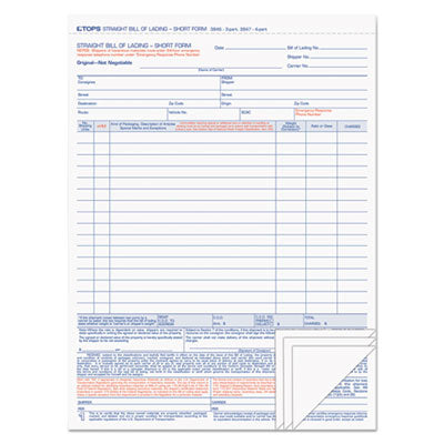 TOP3847 FORM,BILL/LADING,NCR,QUAD
