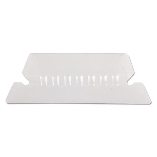Transparent Colored Tabs For Hanging File Folders, 1/5-Cut, Clear, 2" Wide, 25/Pack