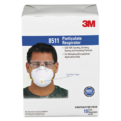 MMM8511 MASK,RESP.,N95,W/VALVE,WE