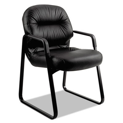 HON2093SR11T CHAIR,GUEST,LEATHER,BK