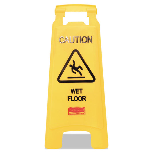 "Caution Wet Floor" Sign, 11 x 12 x 25, Yellow