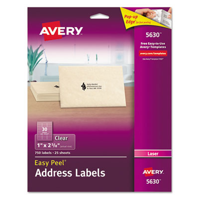 AVE5630 LABEL,LASR 30 1X2-5/8,CLR
