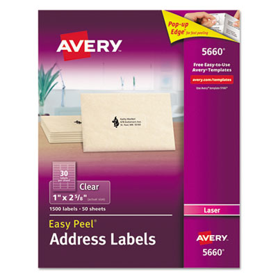 AVE5660 LABEL,LR1X2.62,1500/BX,CL