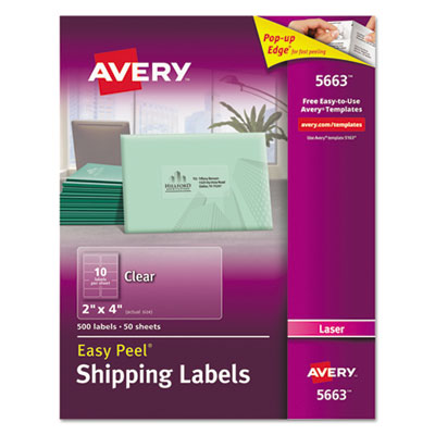 AVE5663 LABEL,LSR,2X4,500/BX,CLR
