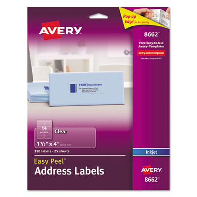 AVE8662 LABEL,INKJET1.33X4,350/PK