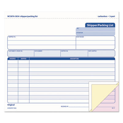 TOP3834 FORM,SHIP/PACK,NCR,50/PK