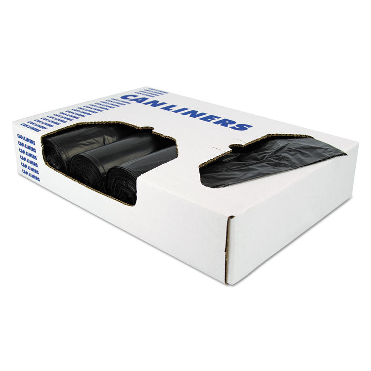 Reprocessed Resin Can Liners, 56 gal, 2 mil, 43" x 47", Black, 100/Carton