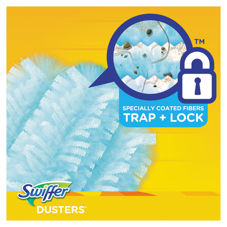 Dusters Refill, Dust Lock Fiber, Unscented, Light Blue, 10/Box, 4 Box/Carton