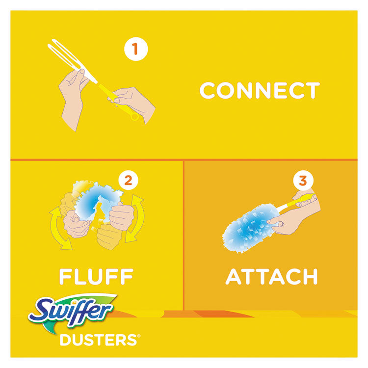 Dusters Refill, Dust Lock Fiber, Unscented, Light Blue, 10/Box, 4 Box/Carton