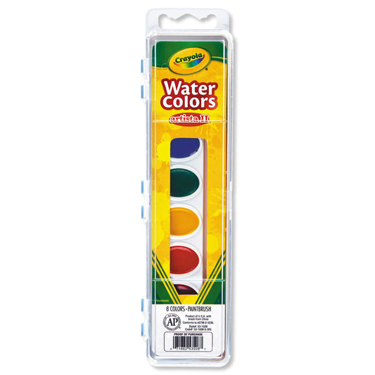 Artista II 8-Color Watercolor Set, 8 Assorted Colors, Palette Tray