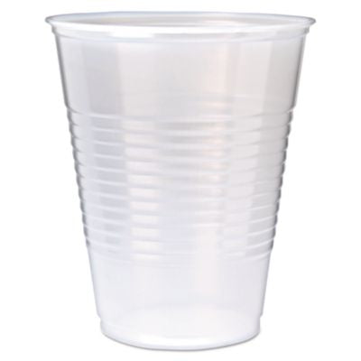 FABRK12 CUP,PLASTIC,RIBBD,12OZ,TR