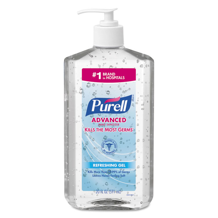 Advanced Hand Sanitizer Refreshing Gel, 20 oz Pump Bottle, Clean Scent (Each)